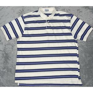 80s/90s VTG Honors Mens Polo Shirt XXL Big Cotton Made In USA Purple Striped‎